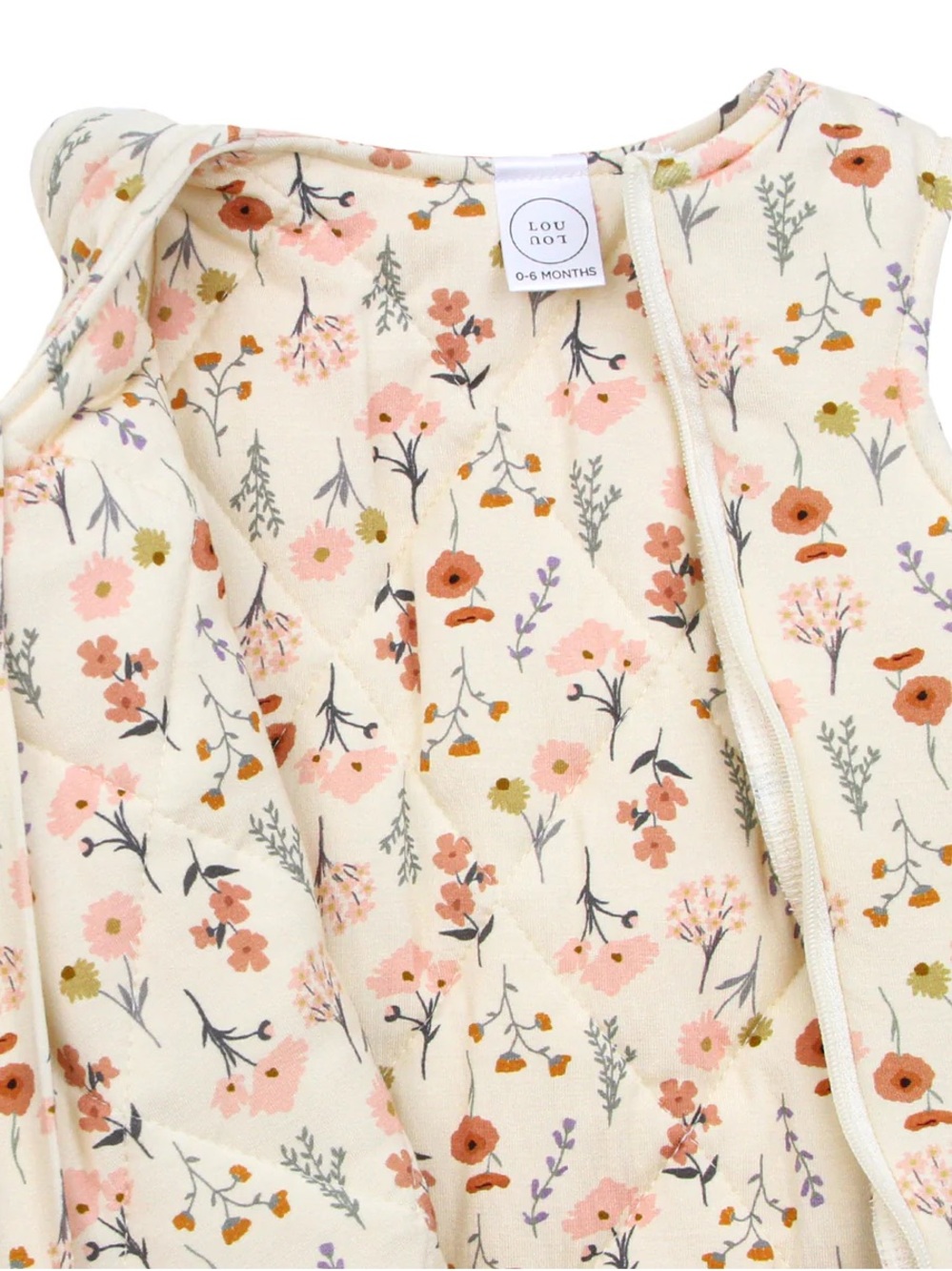 Lou Lou & Company Cream Floral Sleeper with Pink and Rust Accents